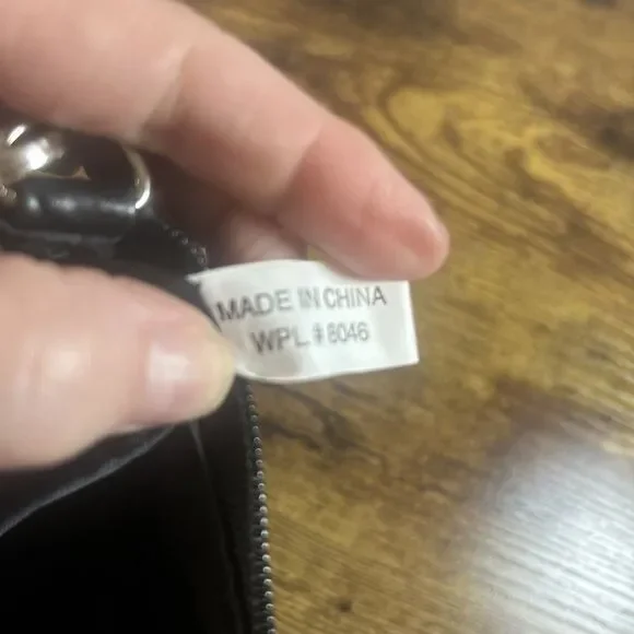 Charter Club Faux Leather Black Embossed Small Shoulder Bag 7.5x5in Chic - Picture 11 of 13